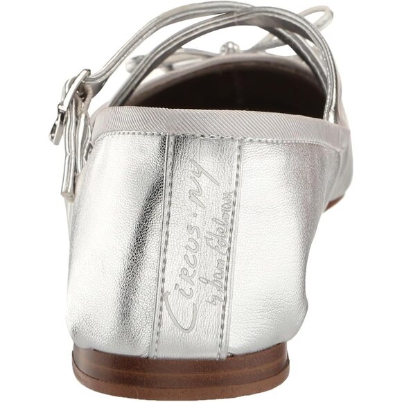 Circus NY by Sam Edelman Women's Soft Silver PolyurethaneCross Strap Ballet Flat - Picture 3 of 7